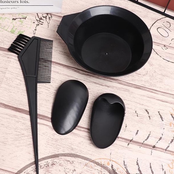 Bộ 3 Món Bát Chổi Nhuộm, Cặp Bảo Vệ Tai Dye Bowl Comb Brushes Tool Kit