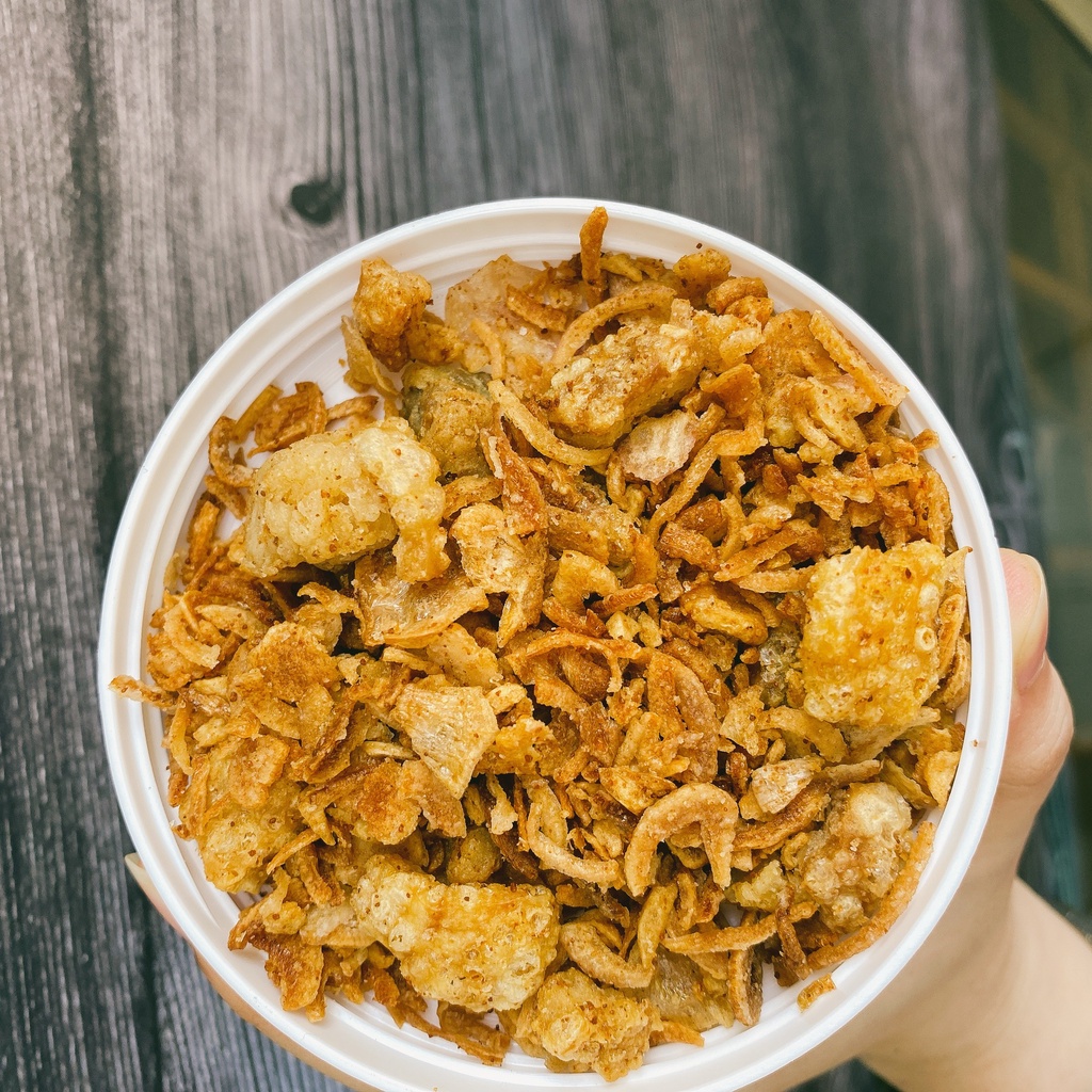 (COMBO LỚN + TẶNG GẤP ĐÔI BƠ) Combo 500g bánh tráng phơi sương + 300g muối tóp mỡ &quot;CHÂN ÁI&quot;