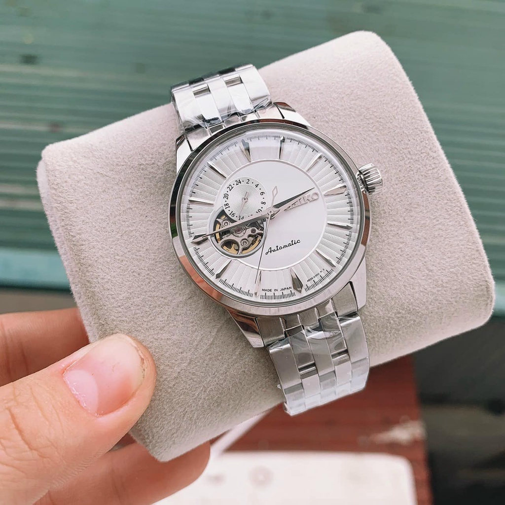 Đồng hồ Nam seiko hở mặt chạy cơ automatic nhiều màu máy Nhật size 40mm dây kim loại