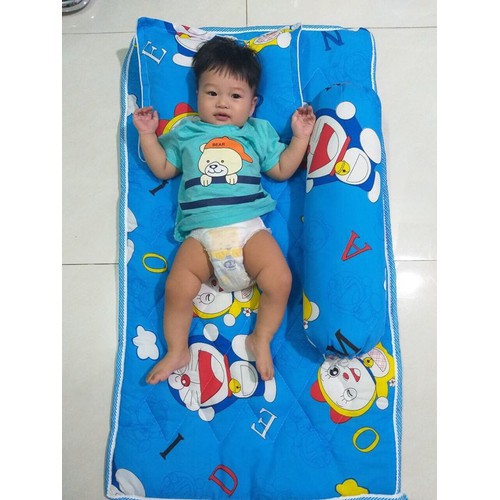 Bộ Gối Nệm Cho Bé Đi Học Vải Cotton Cao Cấp Mềm Mát Nhiều Mẫu