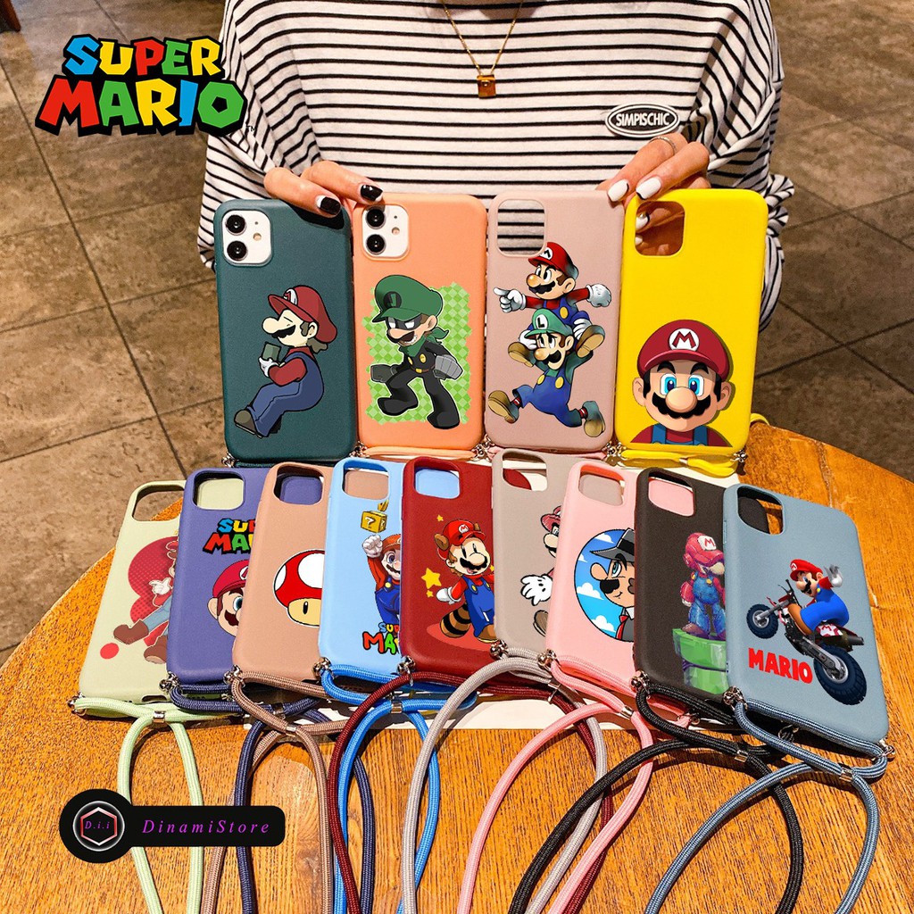 Ốp Điện Thoại Dẻo Họa Tiết Super Mario Kèm Dây Đeo Cho Samsung A6 J8 A6 + A8 A8 + M10 A10 A70 A70S Dii2763