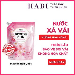 Nước xả vải Aroma Hàn Quốc hương hoa hồng, nước xả quần áo mềm mại, thơm lâu dịu nhẹ túi 2.1 lít