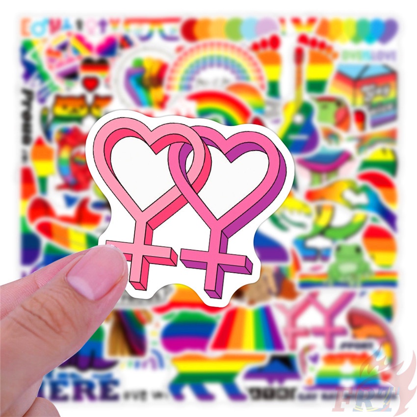 Set 100 miếng dán màu cầu vồng LGBT dùng để trang trí đa năng tiện dụng