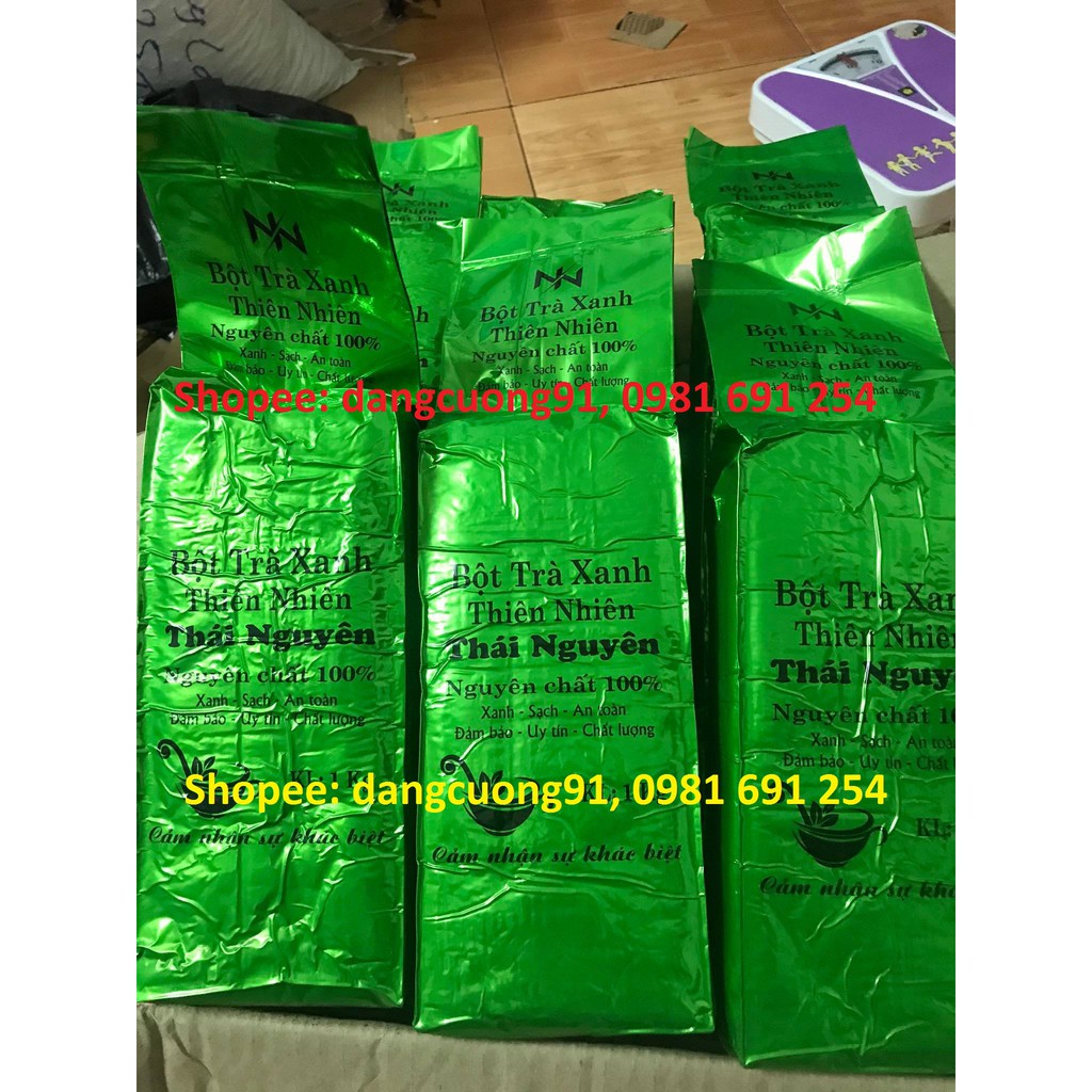 Bột trà xanh Thái Nguyên túi 1kg ( nguyên chất, loại đặc biệt, thơm, không pha, bao test )