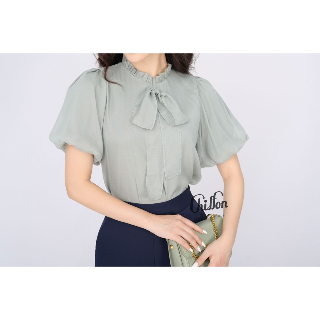 Áo sơ mi nữ công sở tay bồng thiết kế Chiffon