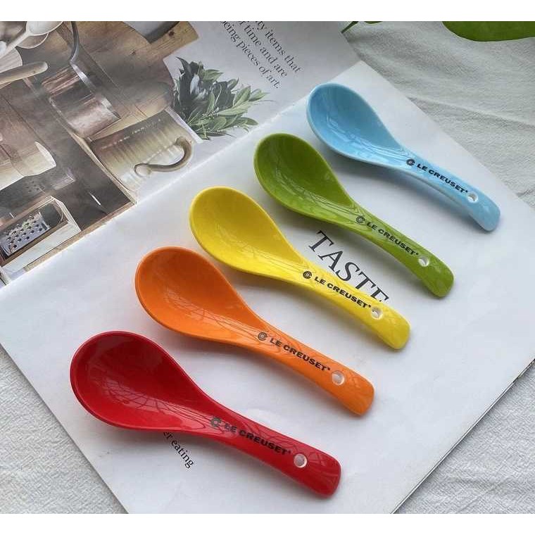 Thía sứ cao cấp Le Creuset- Pháp Bộ thìa sứ nhiều màu 10 chiếc