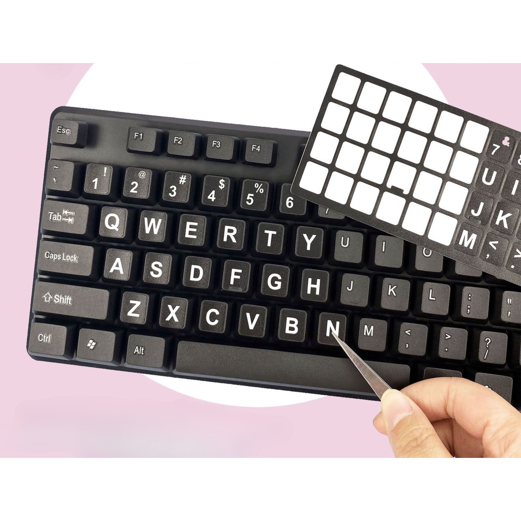 Miếng Dán Nút Bàn Phím Máy Tính / Notebook / Máy Tính In Chữ Tiếng Anh Truyền Thống Hàn Quốc