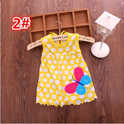 0-18 Month Baby Girl Cotton Dress Cute Cartoon Animal Outdoor Casual Dresses Polka Dot Striped Simple Dress