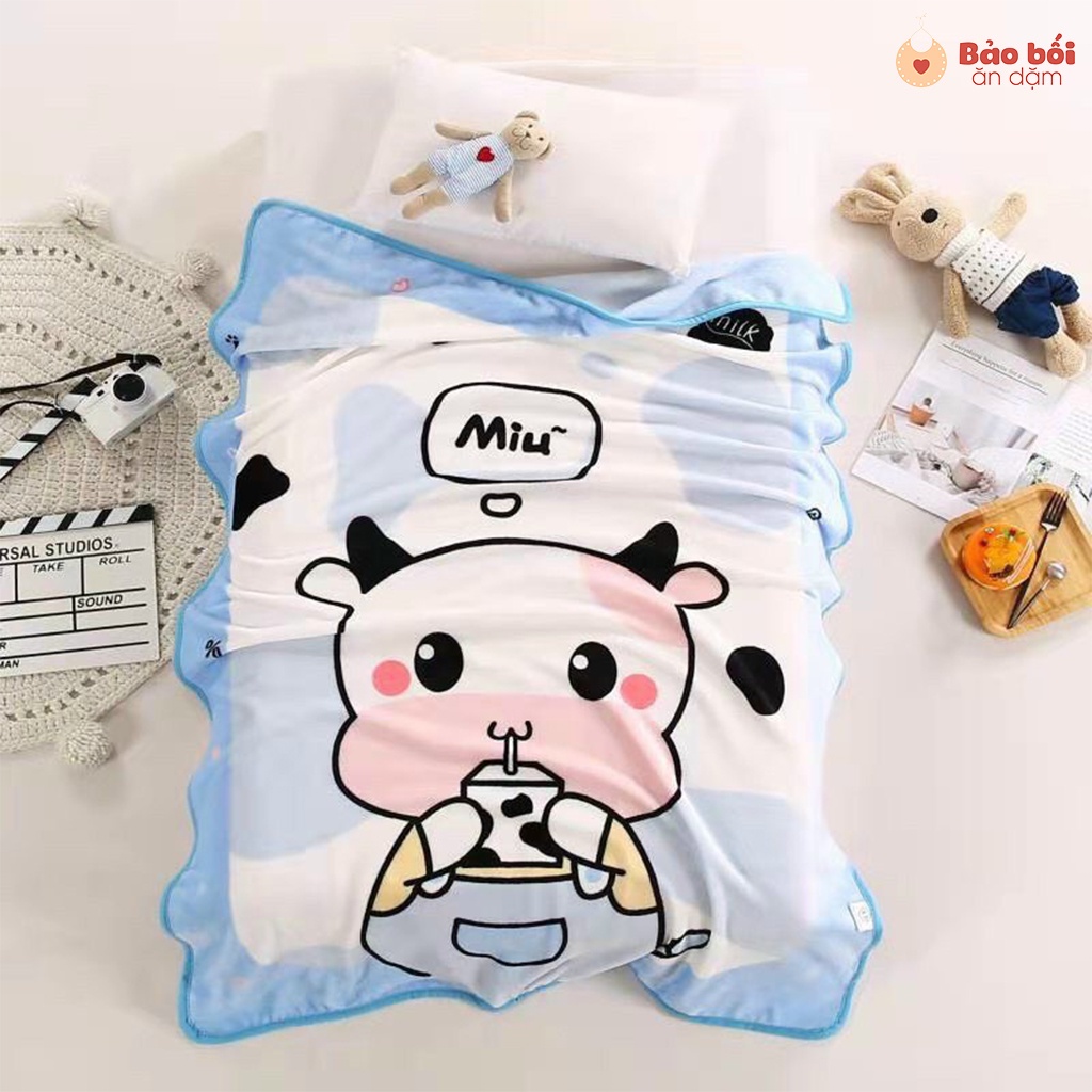 Mền hoạt hình chất tuyết nhung nhiều mẫu mã cho bé yêu