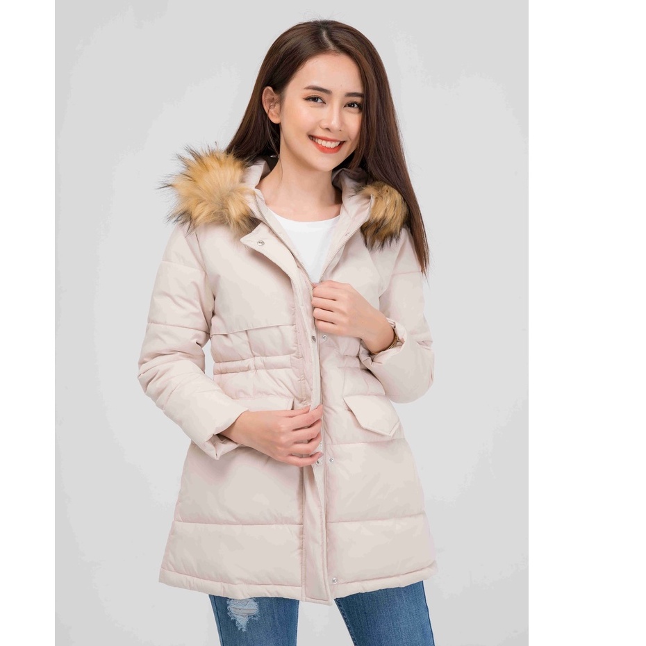 Áo phao nữ YODY dáng dài bông mỡ siêu mảnh có mũ lông PPN3007 | BigBuy360 - bigbuy360.vn