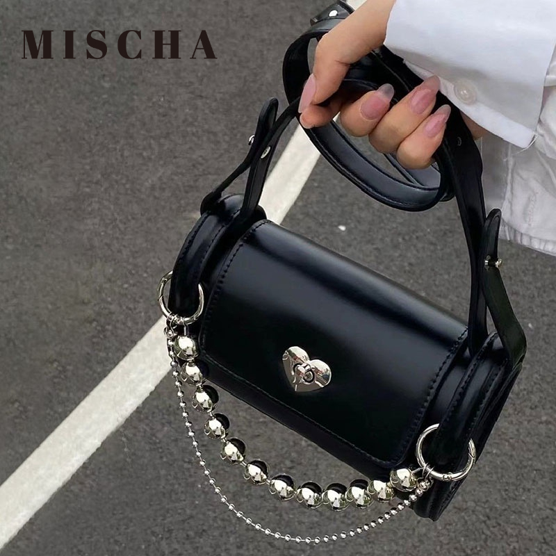 Mischa Túi Đeo Chéo Da PU Cao Cấp Phối Dây Xích Dễ Phối Đồ Thời Trang Cho Nữ