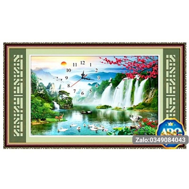 TRANH ĐÍNH ĐÁ ĐỒNG HỒ DF2703 (85X65)