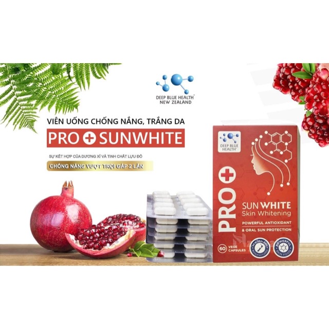 Viên uống chống nắng, trắng da Pro SunWhite Deep Blue Health 60 viên