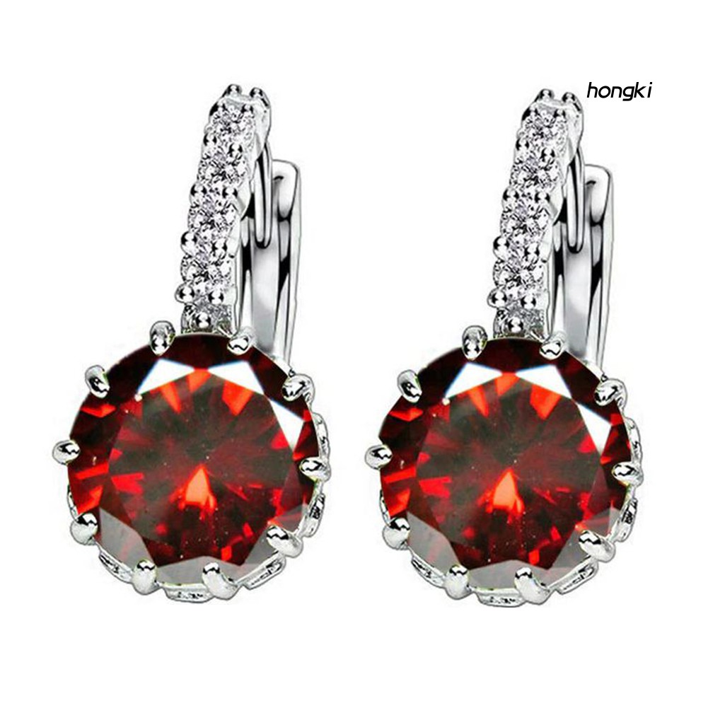 Khuyên Tai Tròn Đính Đá Thời Trang Cho Nữ