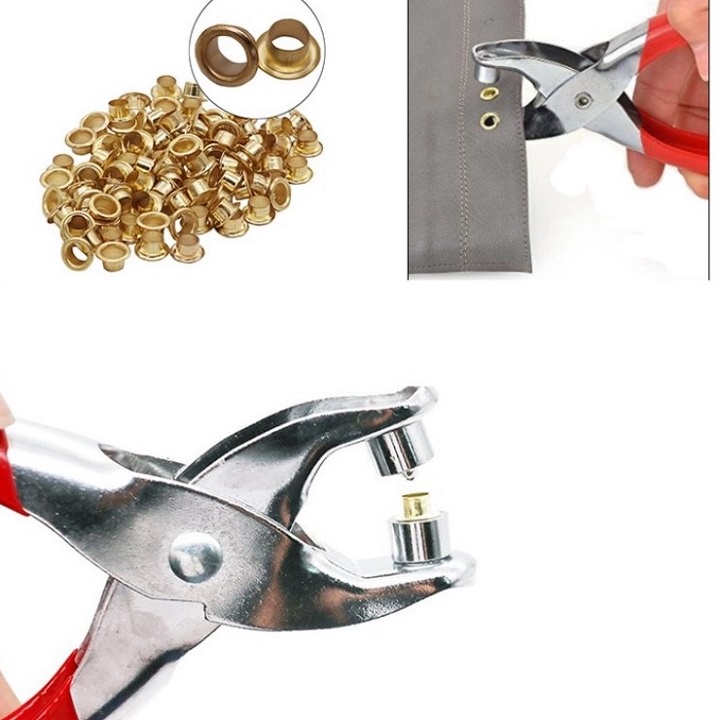 Kìm Bấm Lỗ ,Kìm Cúc Sắt Tặng Kèm khuy Sắt