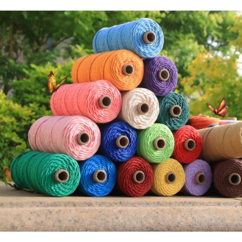 Dây thừng se macrame , dây cotton -3mm. Nhiều màu sắc