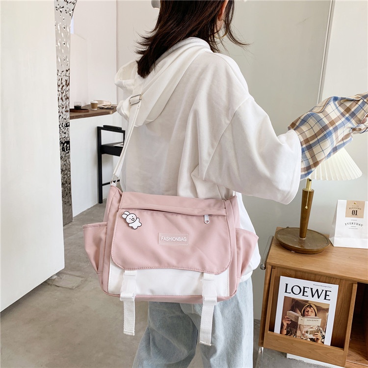 Túi đeo chéo đi học nữ CHEN, tui tote bag vải canvas đựng sách vở a4 laptop phong cách unisex TX10