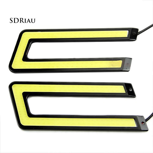 Bộ 2 đèn pha chữ U COB 6000K thiết kế trợ sáng tiện lợi cho xe hơi