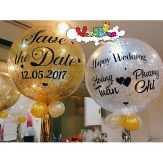 ( ẢNH THẬT) Bóng jumbo khổng lồ 90cm -trang trí phòng cưới, sinh nhật, party