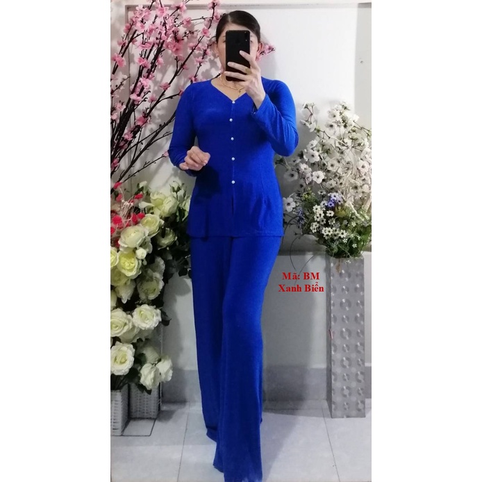 Bộ Bà Ba Tay Ren Hoa Đá Ống Ôm