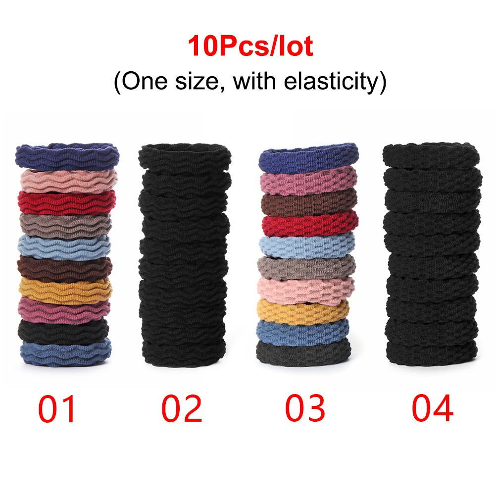 (Hàng Mới Về) Bộ 10 Dây Cột Tóc Co Giãn Đáng Yêu Cho Bé Gái