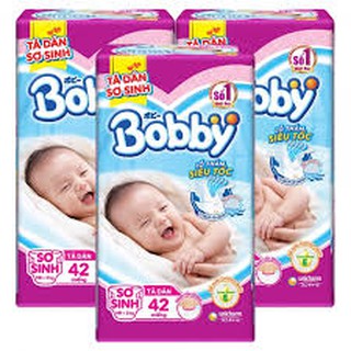 FREESHIP/Bỉm - Tã dán Bobby sơ sinh 42 miếng (cho bé <5kg)/NGẮM LÀ YÊU