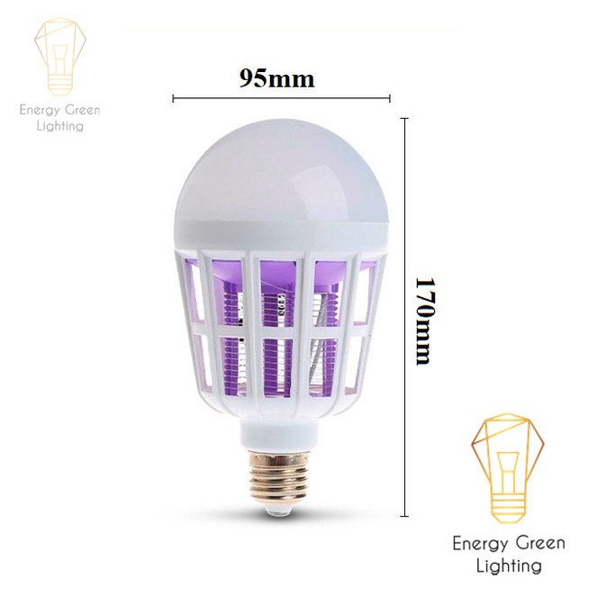Combo 3 Bóng Đèn Led Energy Green Lighting Chiếu Sáng Kiêm Bắt Muỗi 15w/20w , Côn Trùng An Toàn Hiệu Quả