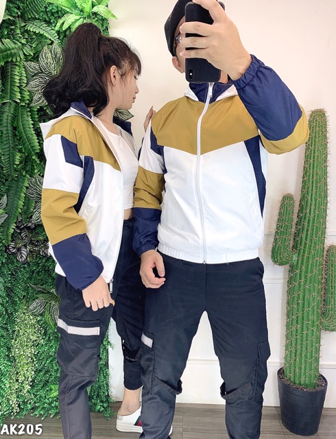 Áo Khoác Dù 2 Lớp Hàng QC Bomber Jackets Gió Form Rộng UNISEX VAI PHỐI MÀU SỮA - AK2205