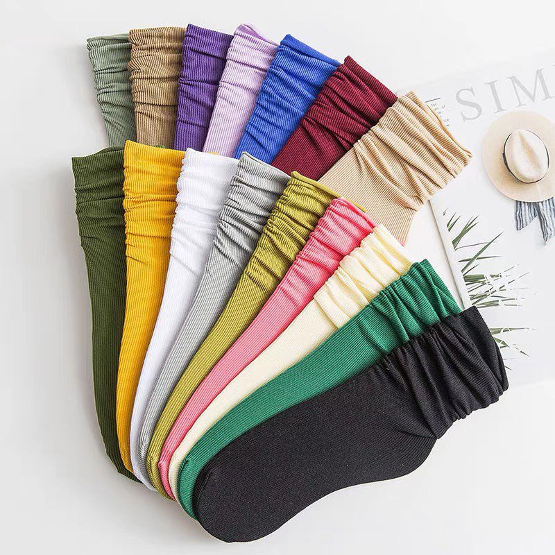 Tất nhún vớ nhún nữ cao cổ Bunsock chất mỏng thoáng mát nhiều màu