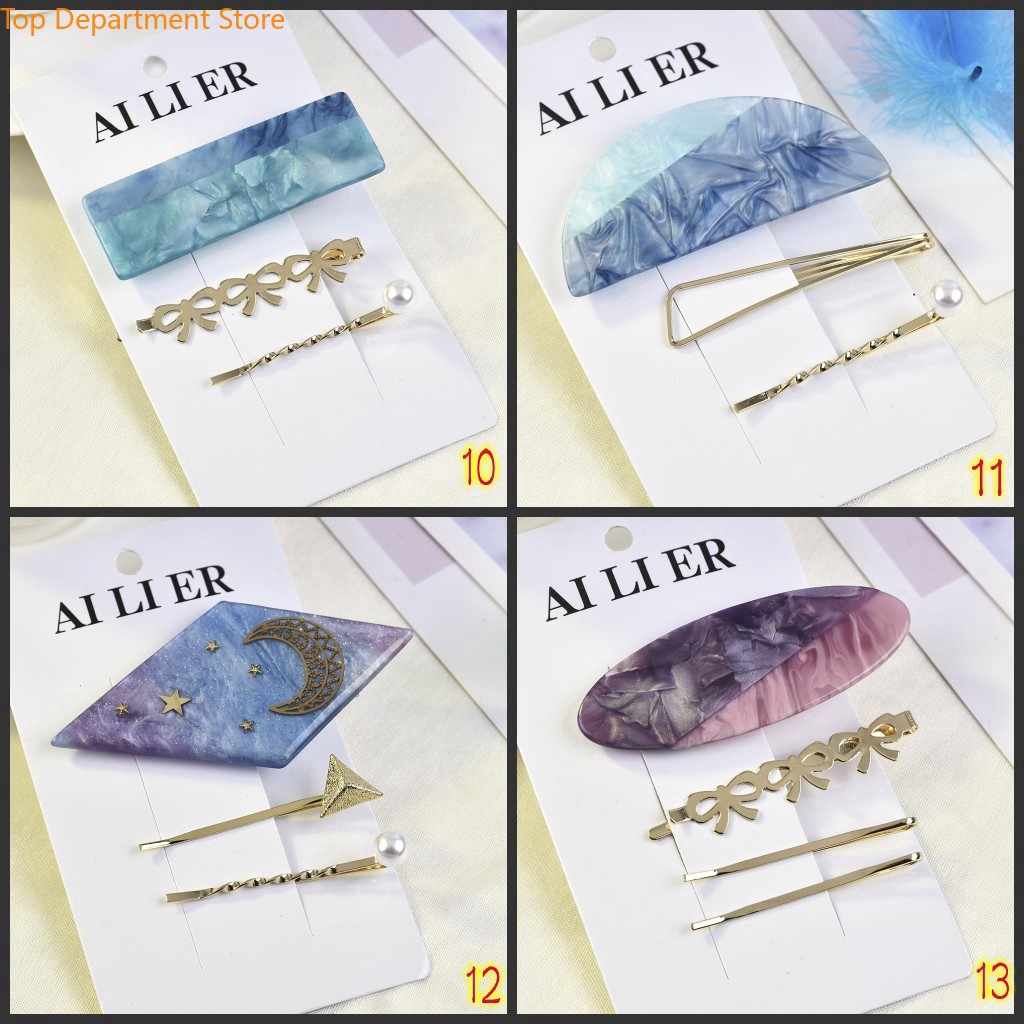 Set 3 kẹp tóc phong cách Hàn Quốc thanh lịch dành cho nữ