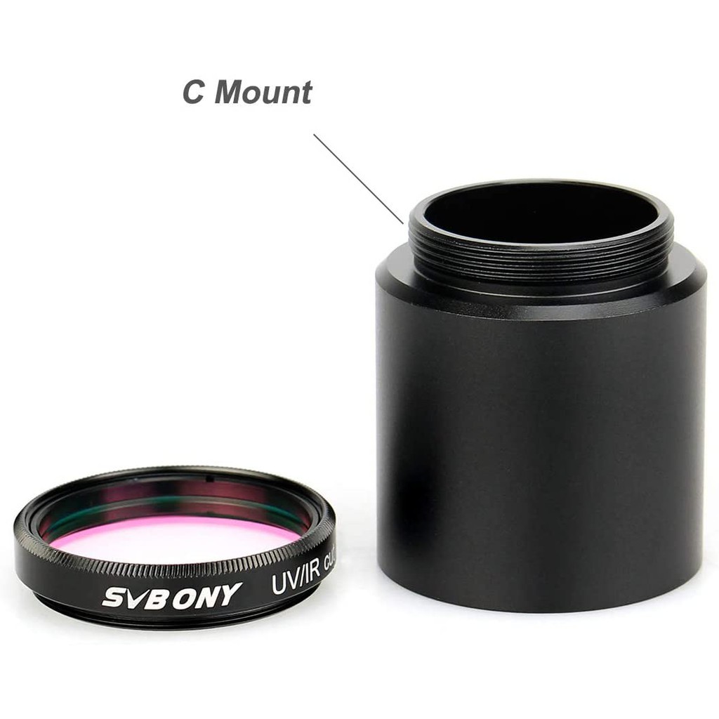 Bộ lọc cắt tia hồng ngoại/cực tím 1.25in SVBONY kèm bộ chuyển đổi ngàm C sang thùng máy quay 1.25 inch cho máy ảnh CCD