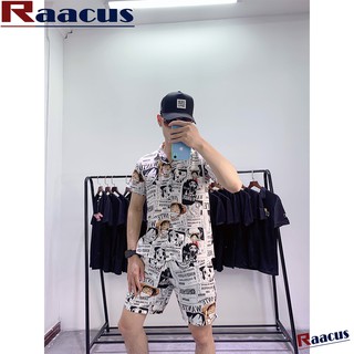 Bộ quần áo nam Luffy mũ rơm đảo Hải tặc form Unisex cực mát đậm chất anime thu hút khác phái nhãn hàng Raacus - DB024