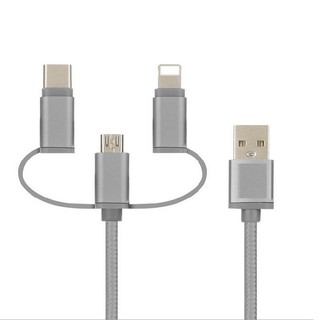 Cáp sạc 3 in 1 Micro USB ,Lightning,Type C- CÁP 3 ĐẦU LIỀN