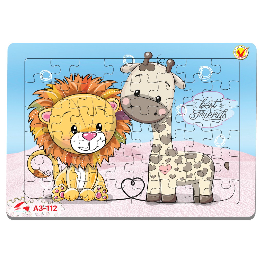 Tranh xếp hình cho bé jigsaw puzzle 48 mảnh ghép khổ A3. Đồ chơi trí tuệ cho bé.