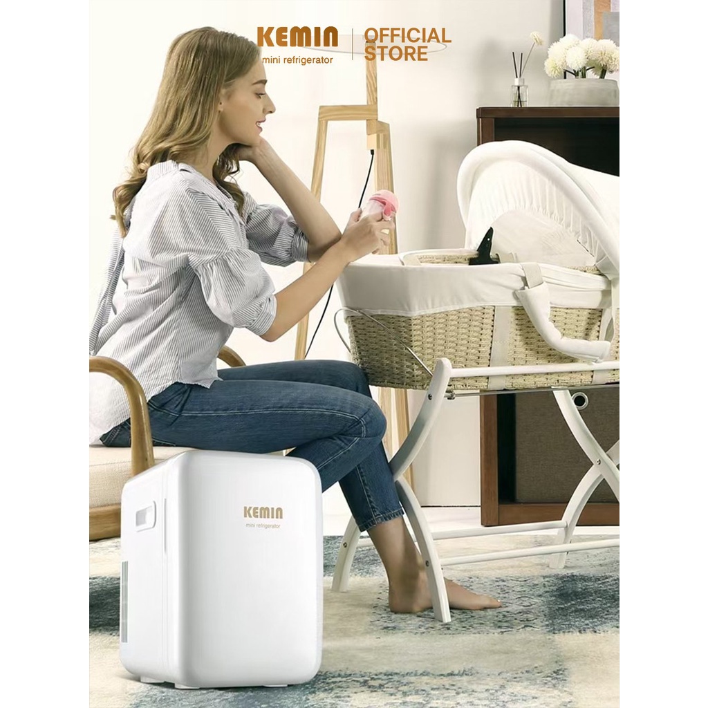 Tủ lạnh mini KEMIN K10 - 10L chính hãng - Dùng ở nhà và ô tô, 2 chiều nóng lạnh