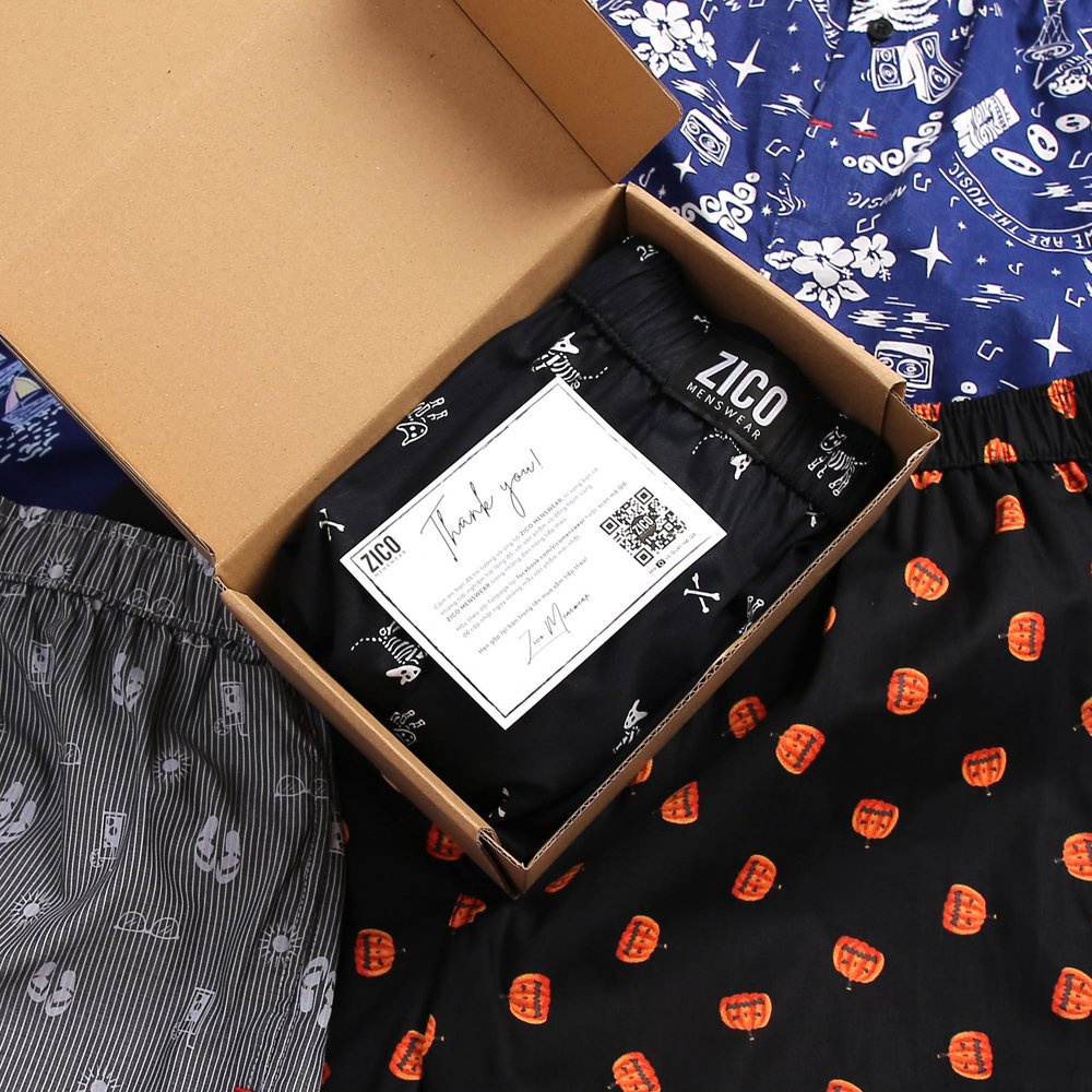 Quần đùi nam ZICO MENSWEAR họa tiết đôi dép - Quần đùi nam mặc nhà lưng thun co dãn, vải cotton mềm mại, hút mồ hôi-ZC04
