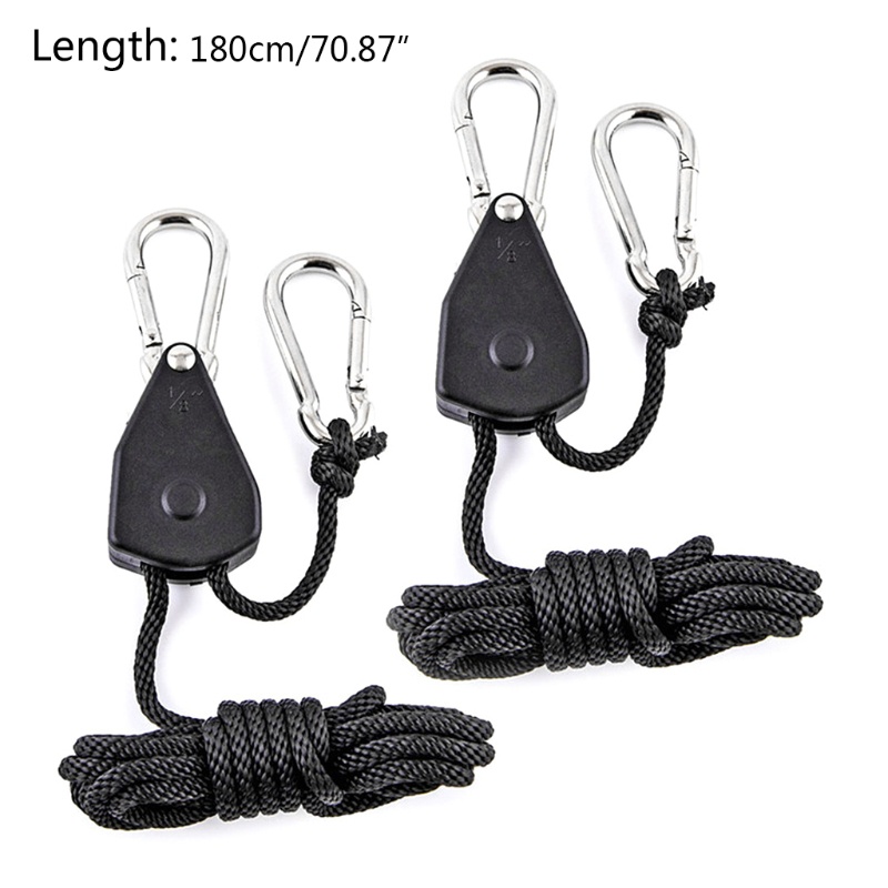 Bộ 2 Dây Ròng Rọc Treo Quạt / Đèn 1 / 8 &quot;150lb Màu Đen Có Thể Điều Chỉnh