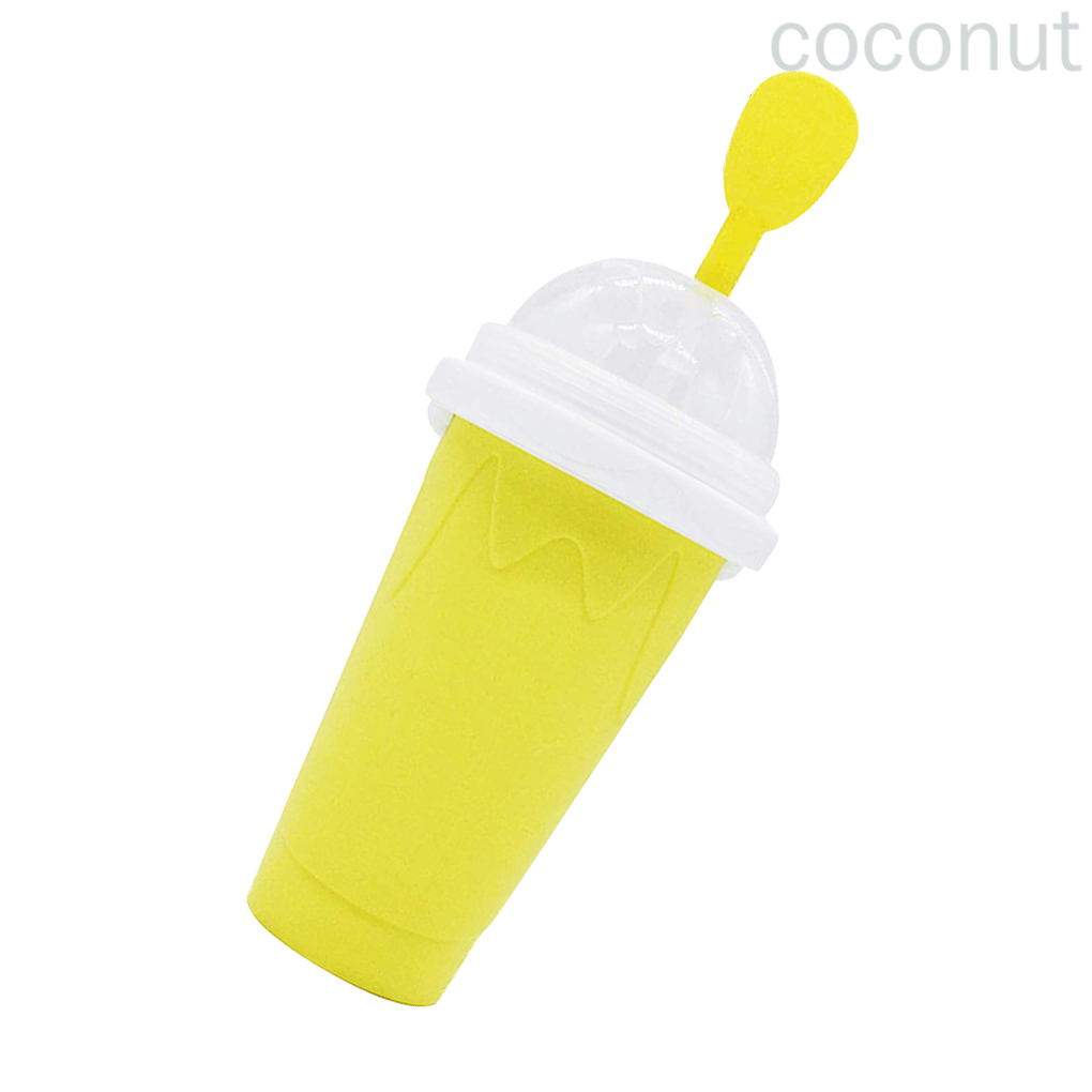 Ly silicon thiết kế có gắn thìa làm sinh tố kem tuyết/smoothie/kem/đá bào DIY