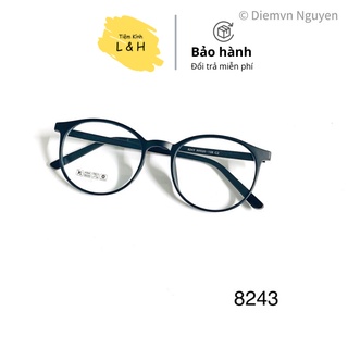 Gọng kính cận tròn nhựa dẻo dành cho mặt bầu/ vuông/ hơi tròn-8243