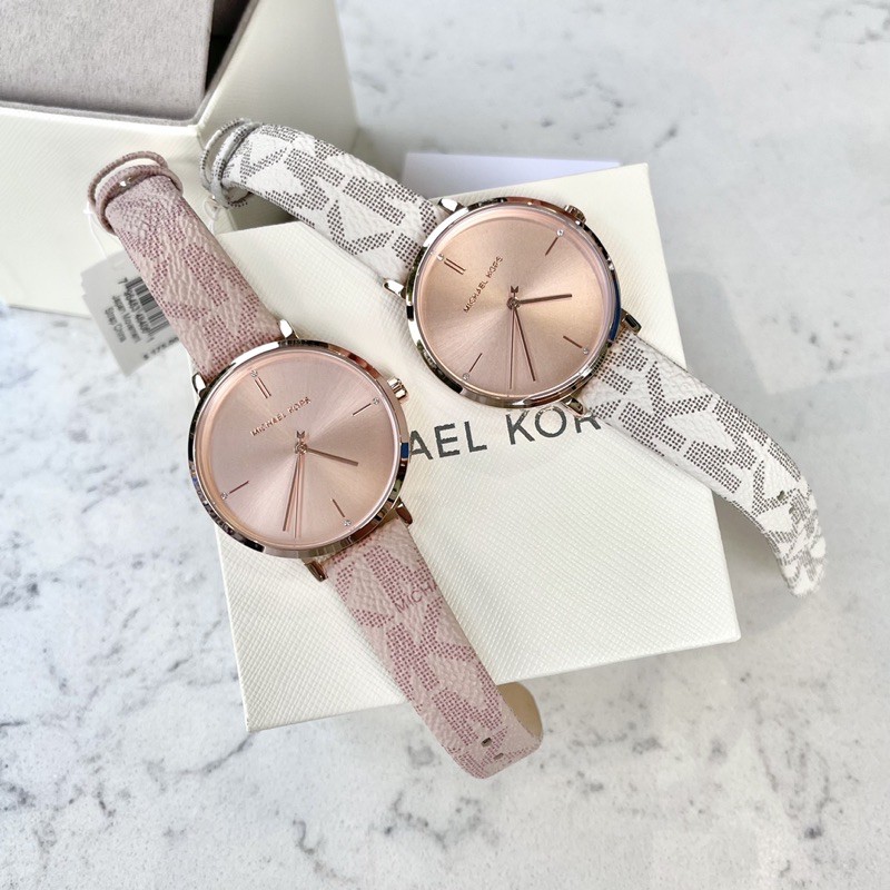 Đồng hồ nữ MICHAEL KORS chính hãng dây da logo cá tính model MK7130 và MK7128