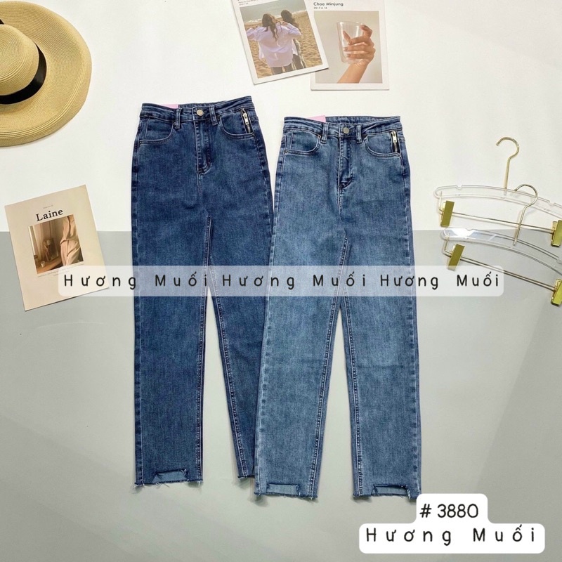 Quần jeans kéo khoá hông - mã 3880