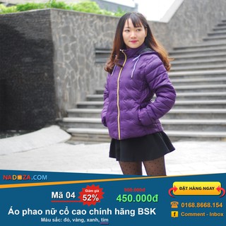 Áo phao nữ lông vũ - Hàng xuất hãng Bershka - Tím