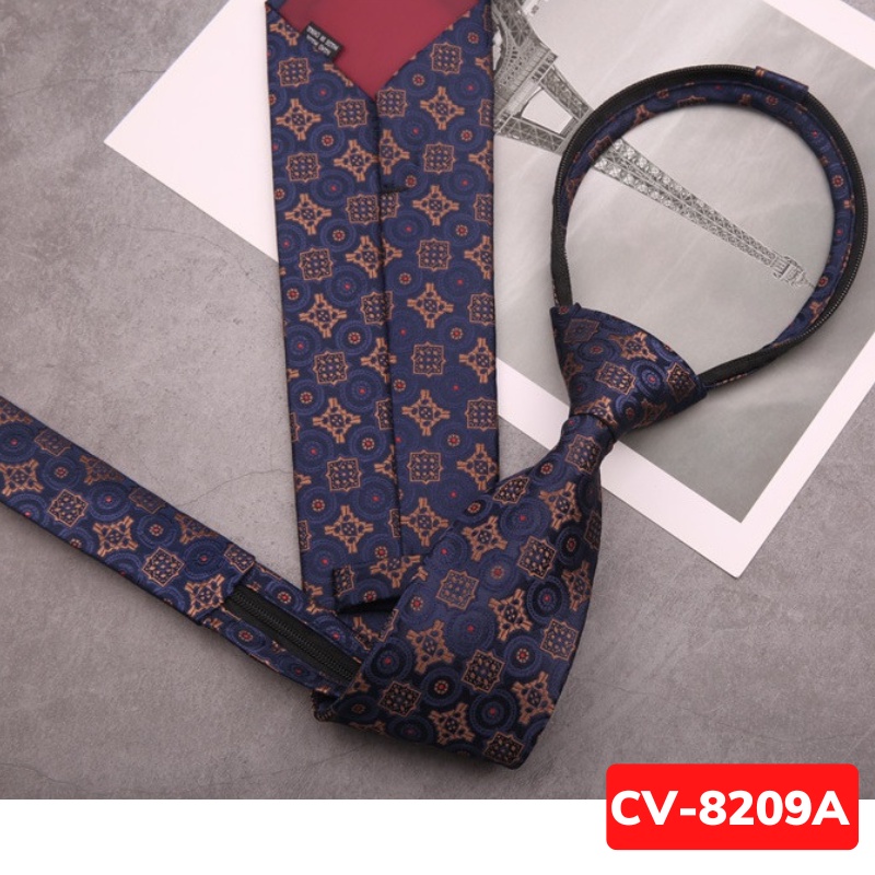 Cà vạt Nam bản to 8cm phong cách lịch sự, chững chạc, Cravat thắt sẵn, Calavat chú rể, Cavat công sở, dự tiệc CV-8209