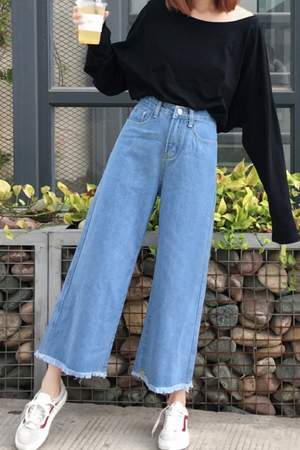 [Mã FAMAYWA giảm 10K đơn 50K] Quần bò ống rộng rua gấu | BigBuy360 - bigbuy360.vn