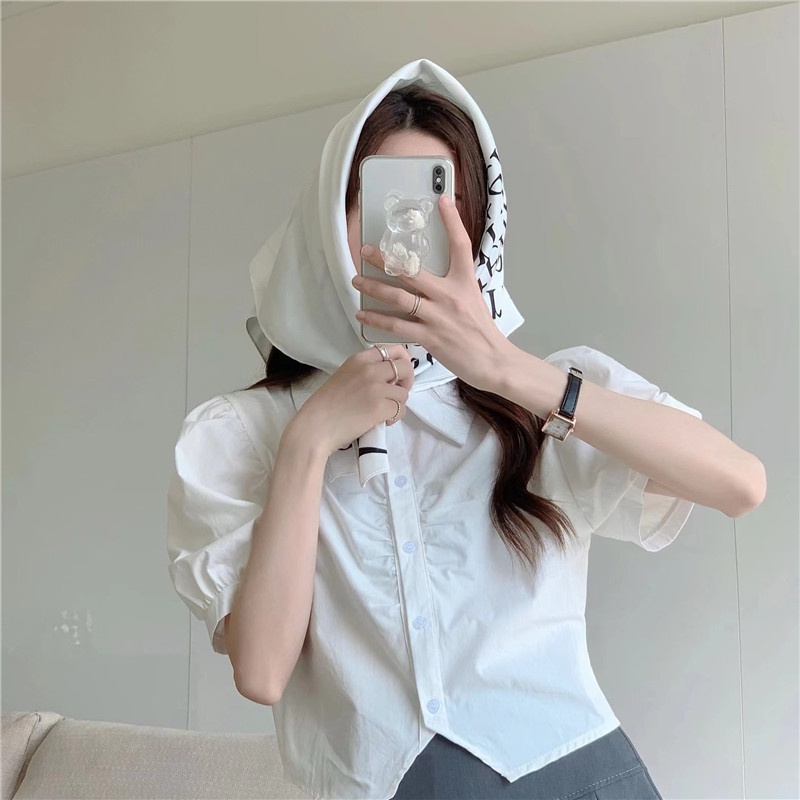 SUXI Áo Sơ Mi Tay Ngắn Màu Sắc Trơn Thiết Kế Đơn Giản Thời Trang Mùa Hè Dành Cho Nữ