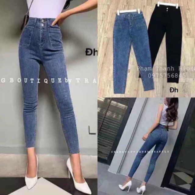 Quần jeans nữ cạp cao túi vuông K002 K002