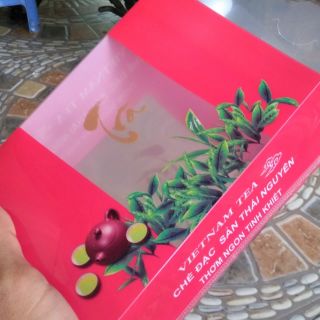 Hộp đựng 20 túi trà đi lễ màu đỏ trà thái nguyên,  trà bắc, chè tân cương