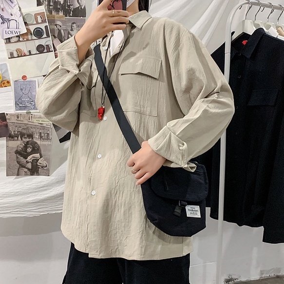 Áo Sơ Mi Dài Tay Trơn Đũi Unisex Cho Cả Nam Và Nữ Vải Dạ Hàn Đẹp Và Thoáng Mát