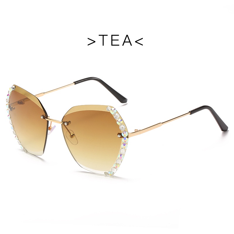 Kính Mát Không Gọng Đính Đá Nhiều Màu Sắc Dành Cho Nữ