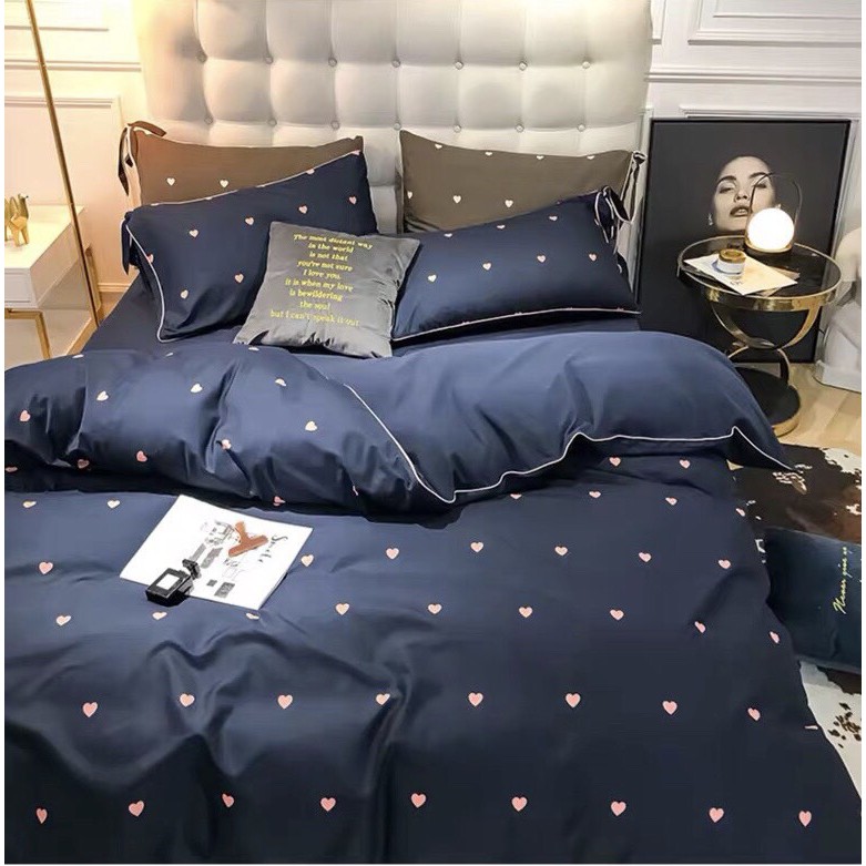 BỘ_CHĂN_GA_GỐI_COTTON_100%_HÀN_QUỐC_HỌA_TIẾT_HÌNH_TIM_SHOP_THỎ_GẤU_BEDDING